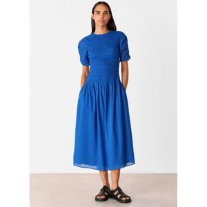 Whistles Blue Avery Smocked Dress